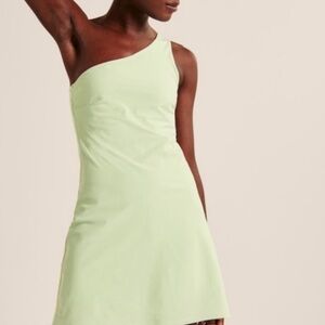 Abercrombie & Fitch One-Shoulder Travelers Mini Dress skort Light Green Size XS